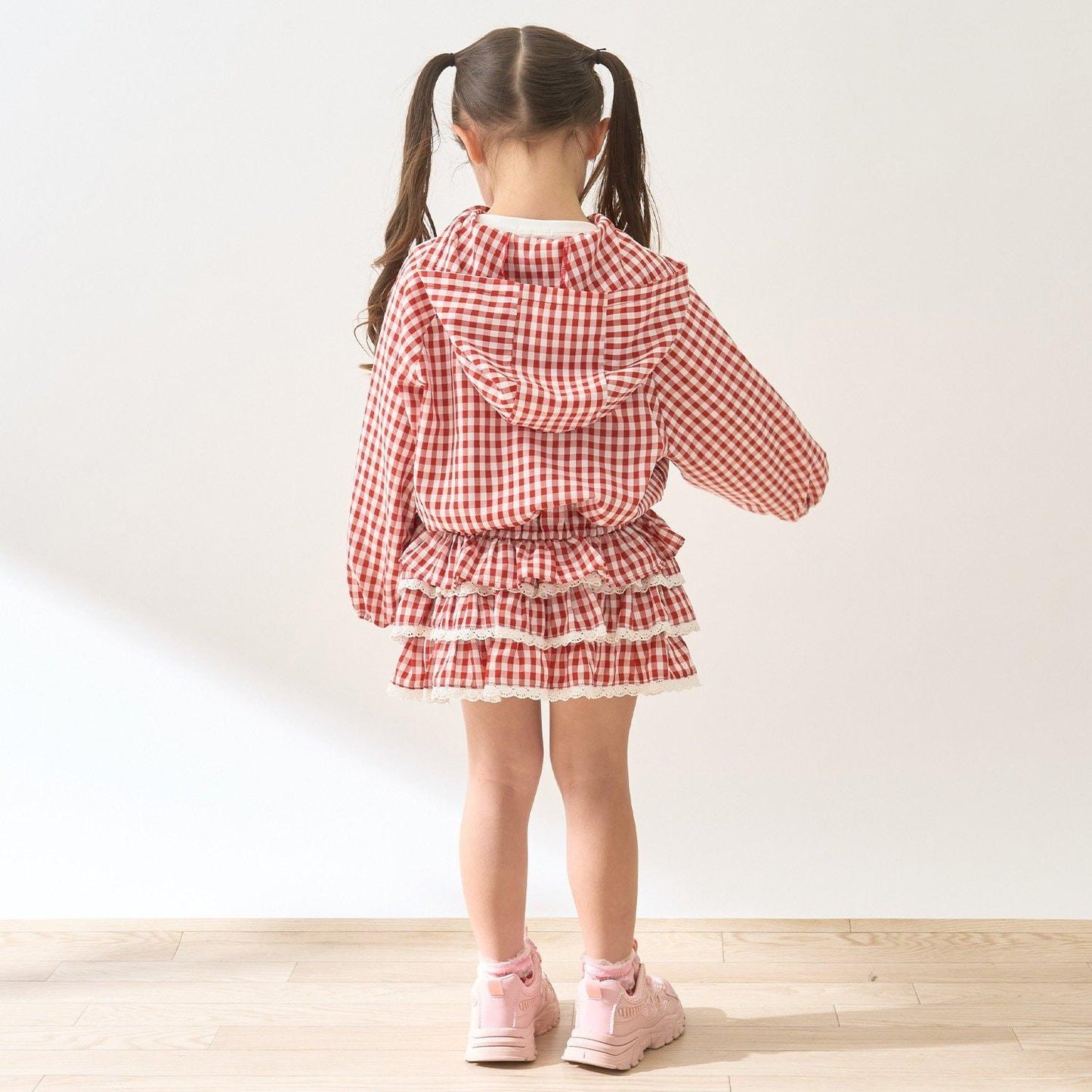 防紫外線加工 格紋荷葉邊 Lycee mine芭蕾系列 夾克外套