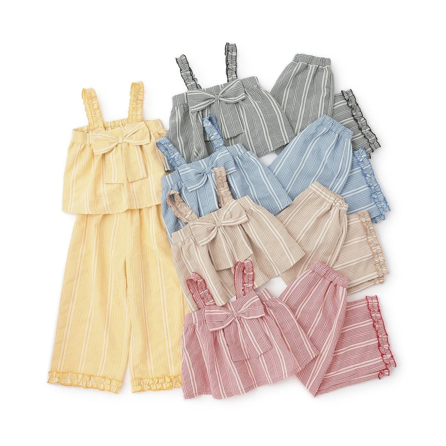 蝴蝶結吊帶上衣＋寬鬆長褲 套裝 Lycee mine芭蕾系列