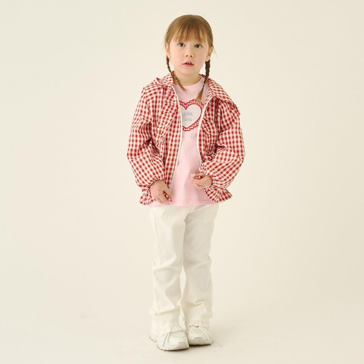 防紫外線加工 格紋荷葉邊 Lycee mine芭蕾系列 夾克外套