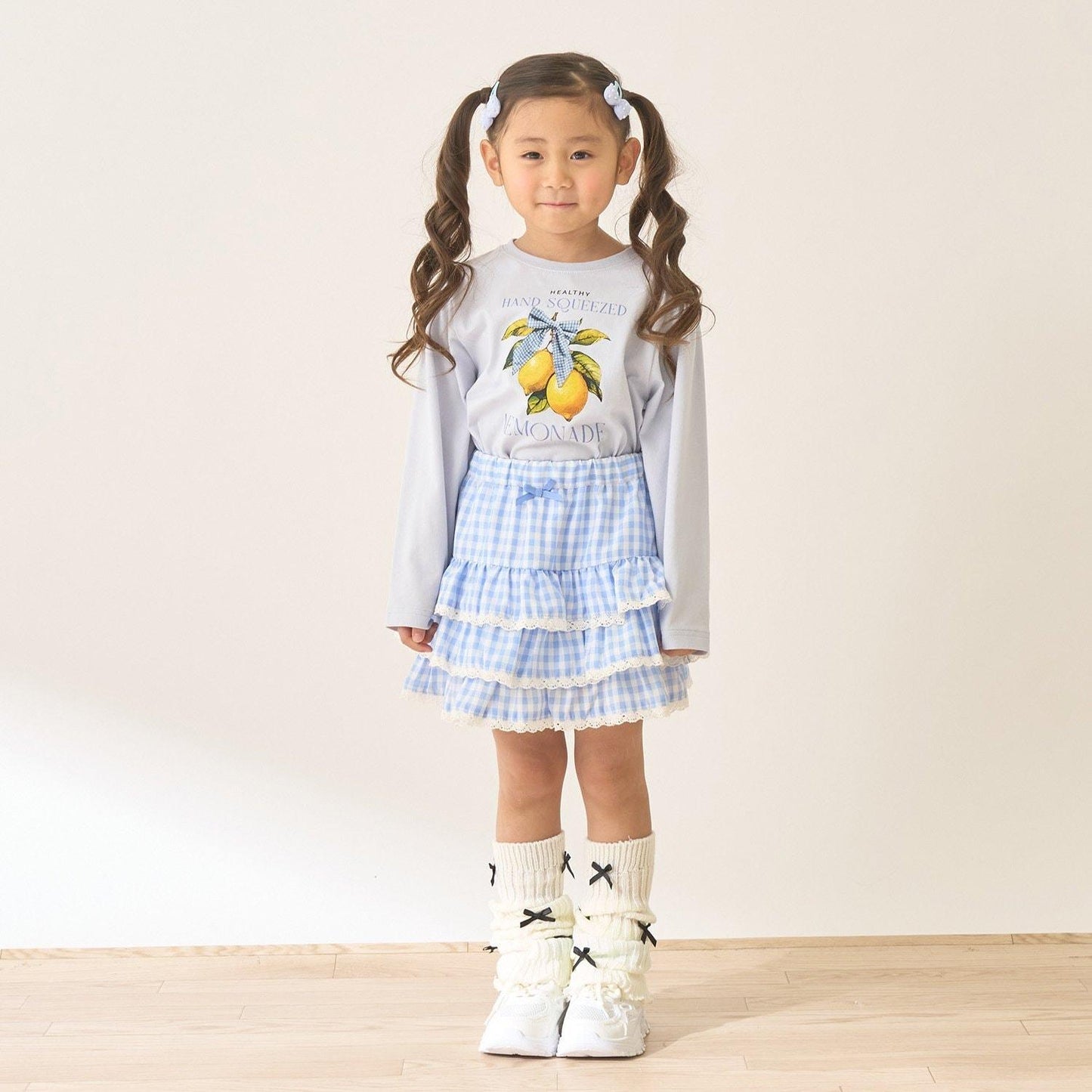 防曬處理 方格層疊設計 內襯安全褲 半身裙 Lycee mine 芭蕾系列