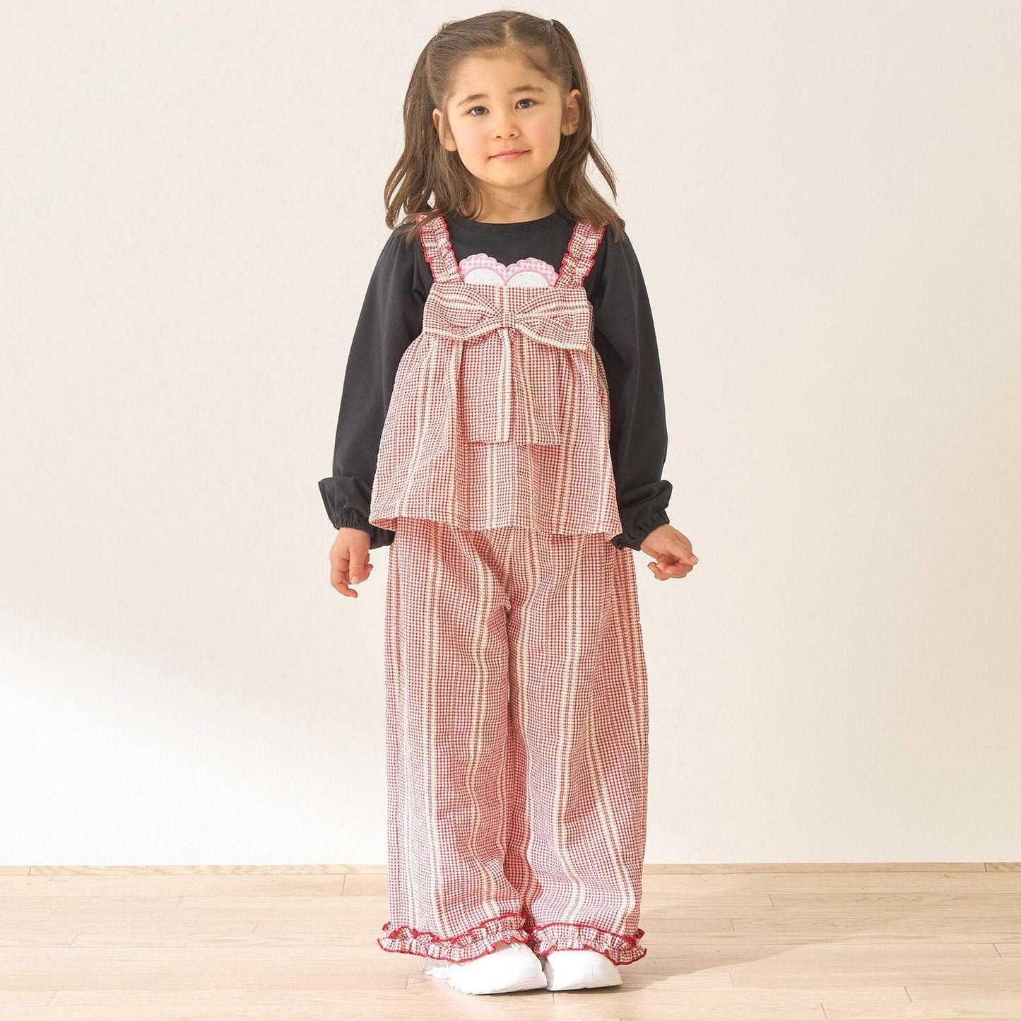 蝴蝶結吊帶上衣＋寬鬆長褲 套裝 Lycee mine芭蕾系列