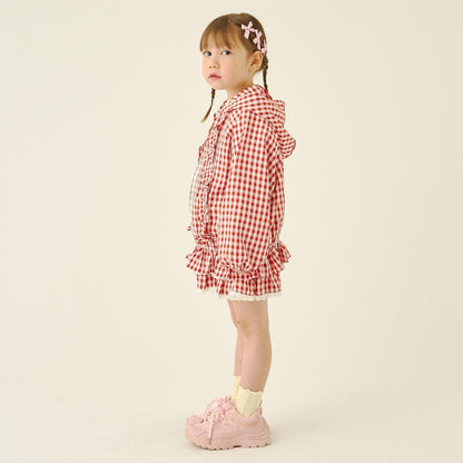 防紫外線加工 格紋荷葉邊 Lycee mine芭蕾系列 夾克外套