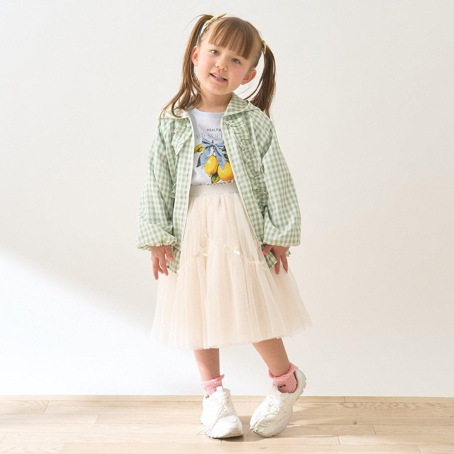 防紫外線加工 格紋荷葉邊 Lycee mine芭蕾系列 夾克外套