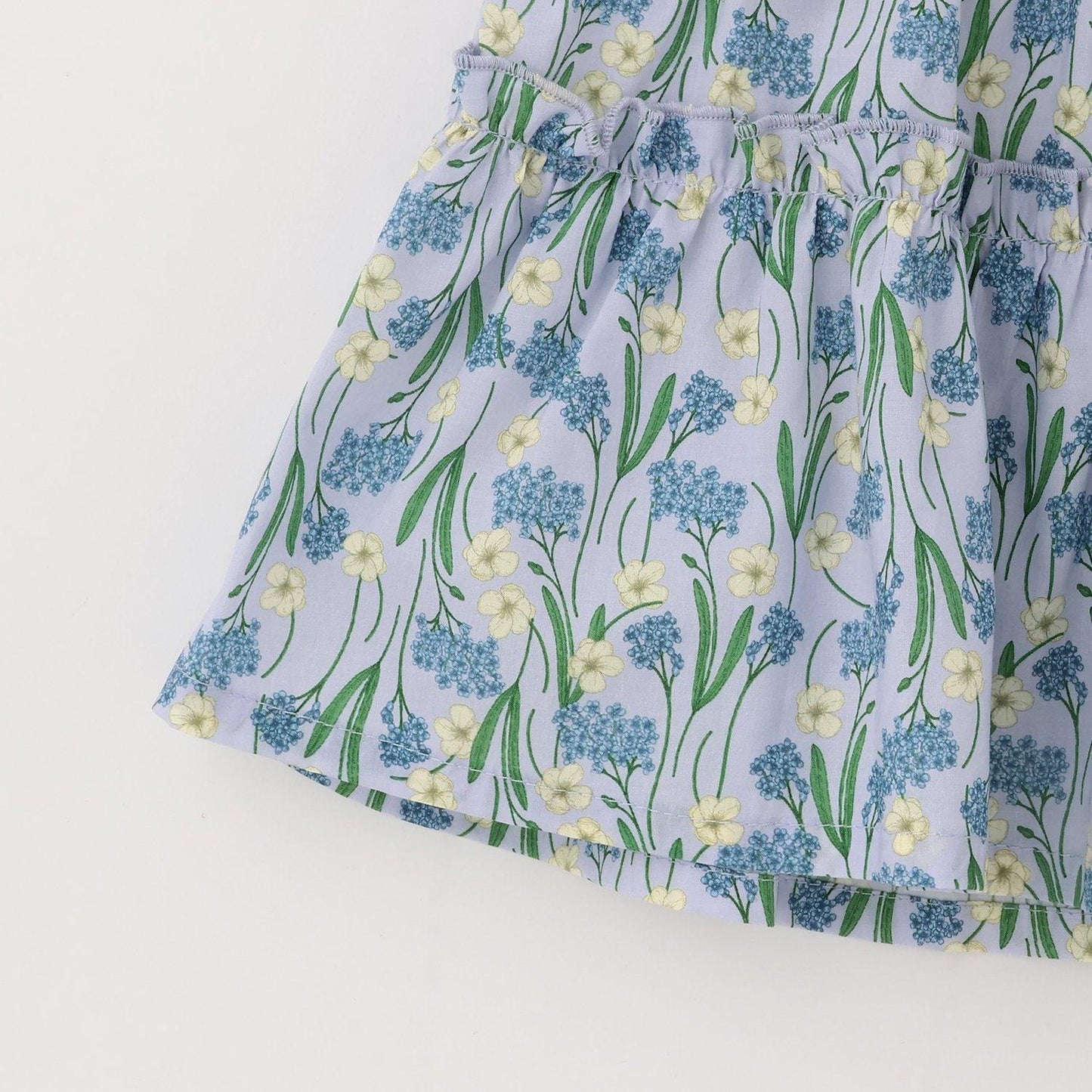 全面印花荷葉層疊上衣＋波浪邊褲裝套裝