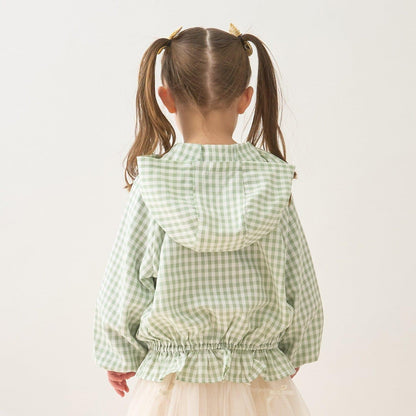 防紫外線加工 格紋荷葉邊 Lycee mine芭蕾系列 夾克外套