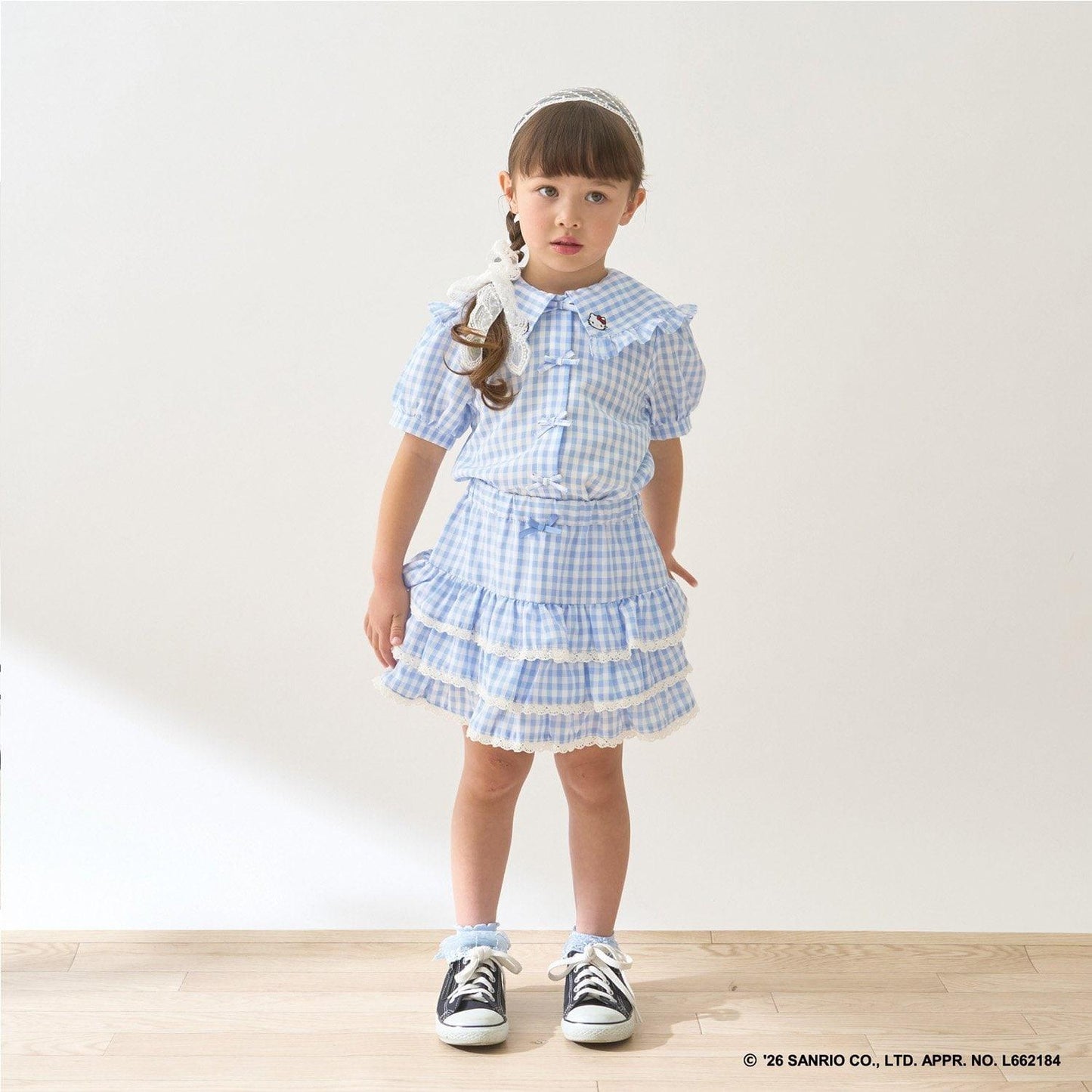 防曬處理 方格層疊設計 內襯安全褲 半身裙 Lycee mine 芭蕾系列