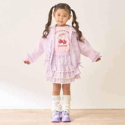 防曬處理 方格層疊設計 內襯安全褲 半身裙 Lycee mine 芭蕾系列