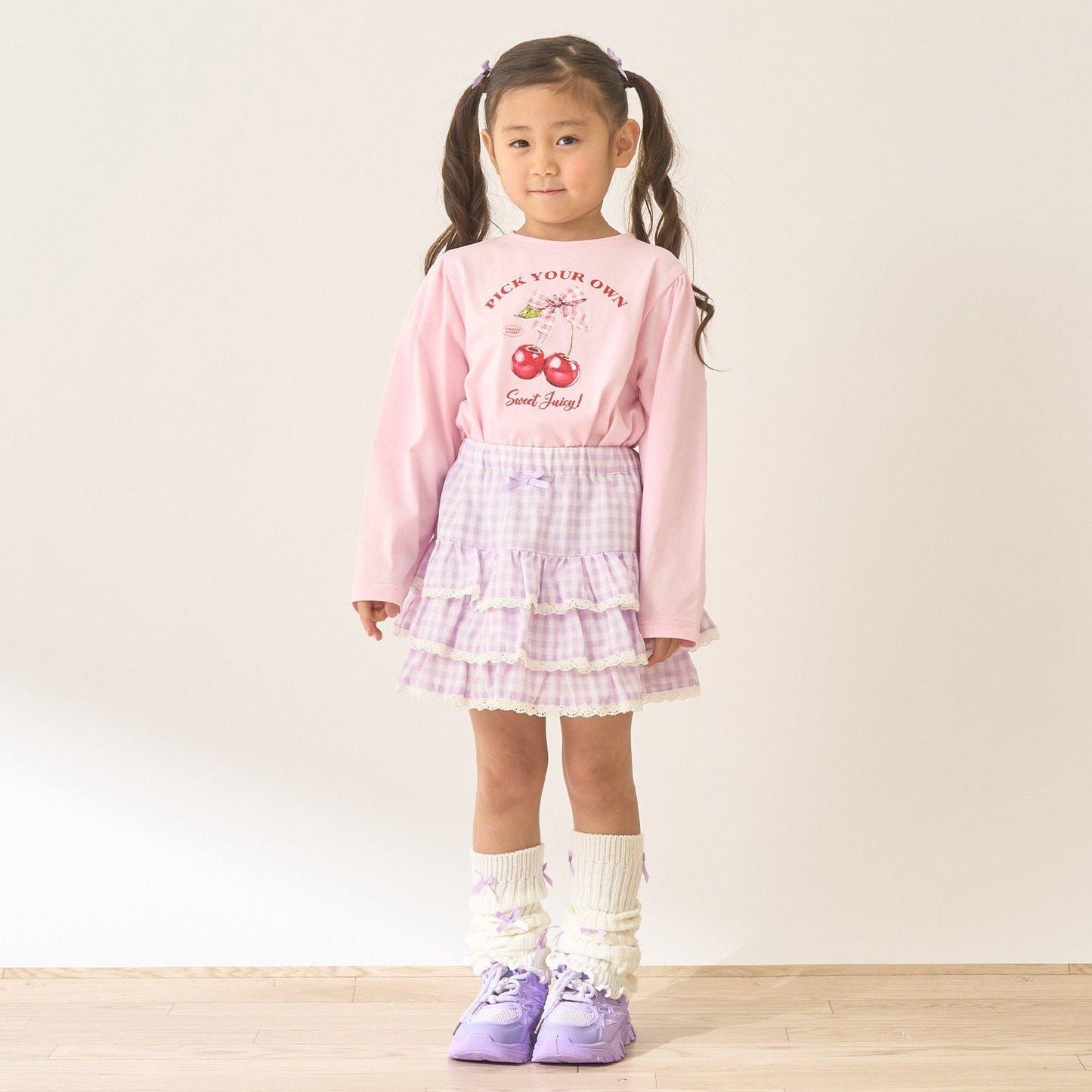 防曬處理 方格層疊設計 內襯安全褲 半身裙 Lycee mine 芭蕾系列