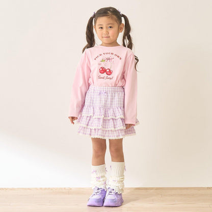 防曬處理 方格層疊設計 內襯安全褲 半身裙 Lycee mine 芭蕾系列