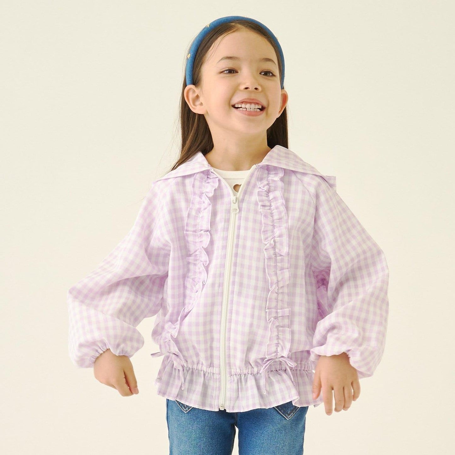 防紫外線加工 格紋荷葉邊 Lycee mine芭蕾系列 夾克外套