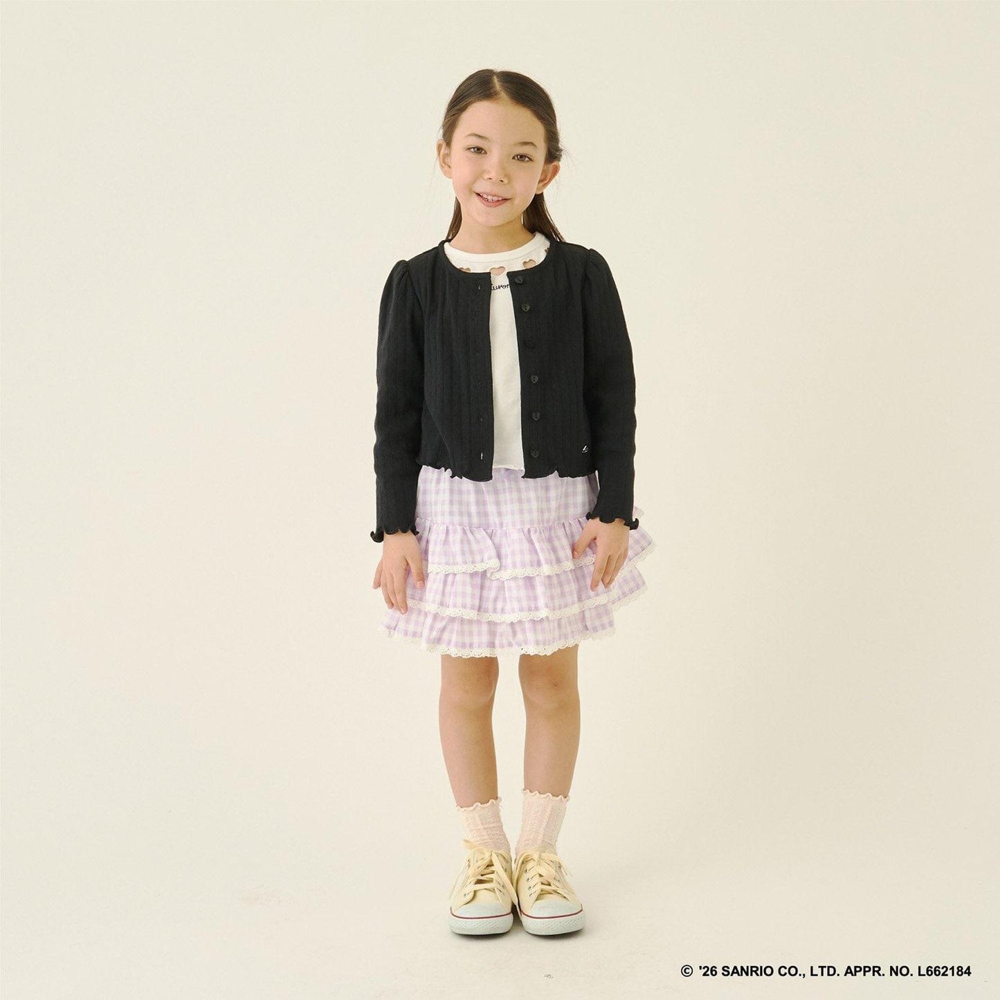 防曬處理 方格層疊設計 內襯安全褲 半身裙 Lycee mine 芭蕾系列