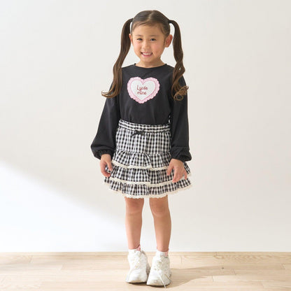 防曬處理 方格層疊設計 內襯安全褲 半身裙 Lycee mine 芭蕾系列