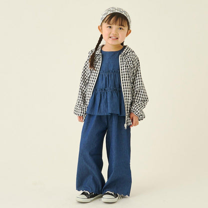 全面印花荷葉層疊上衣＋波浪邊褲裝套裝