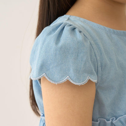 全面印花荷葉層疊上衣＋波浪邊褲裝套裝