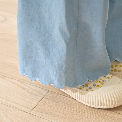 全面印花荷葉層疊上衣＋波浪邊褲裝套裝