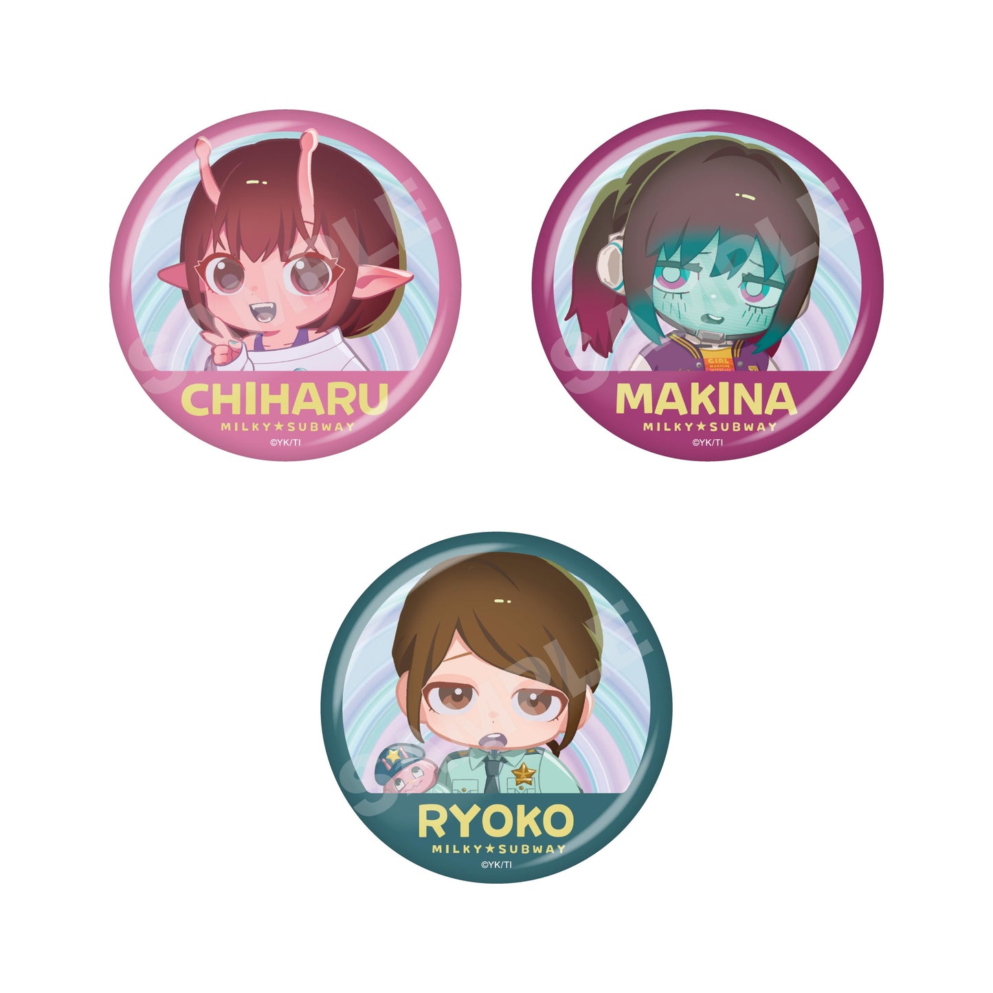 銀河特急 ミルキー☆サブウェイ 01款 缶バッジ 全套BOX（7個入）