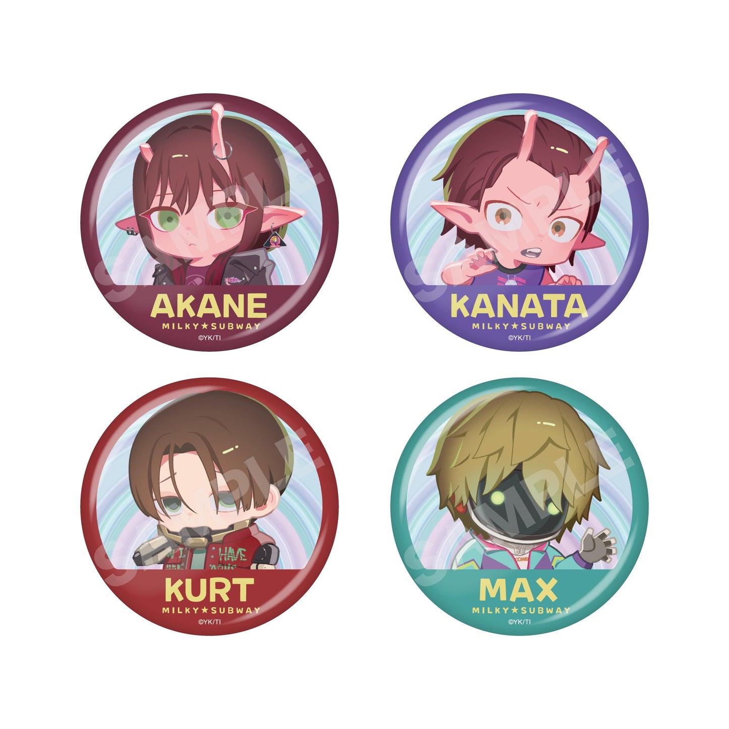 銀河特急 ミルキー☆サブウェイ 01款 缶バッジ 全套BOX（7個入）
