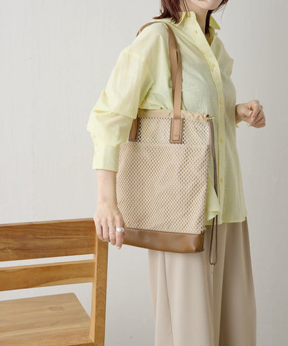 PAPILLONNER/パピヨネ 網眼2WAY托特包