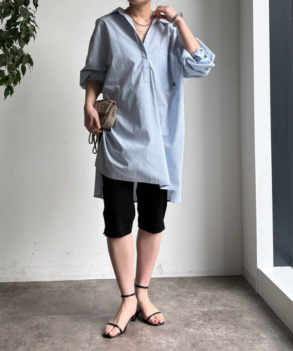 彈力斜紋七分褲