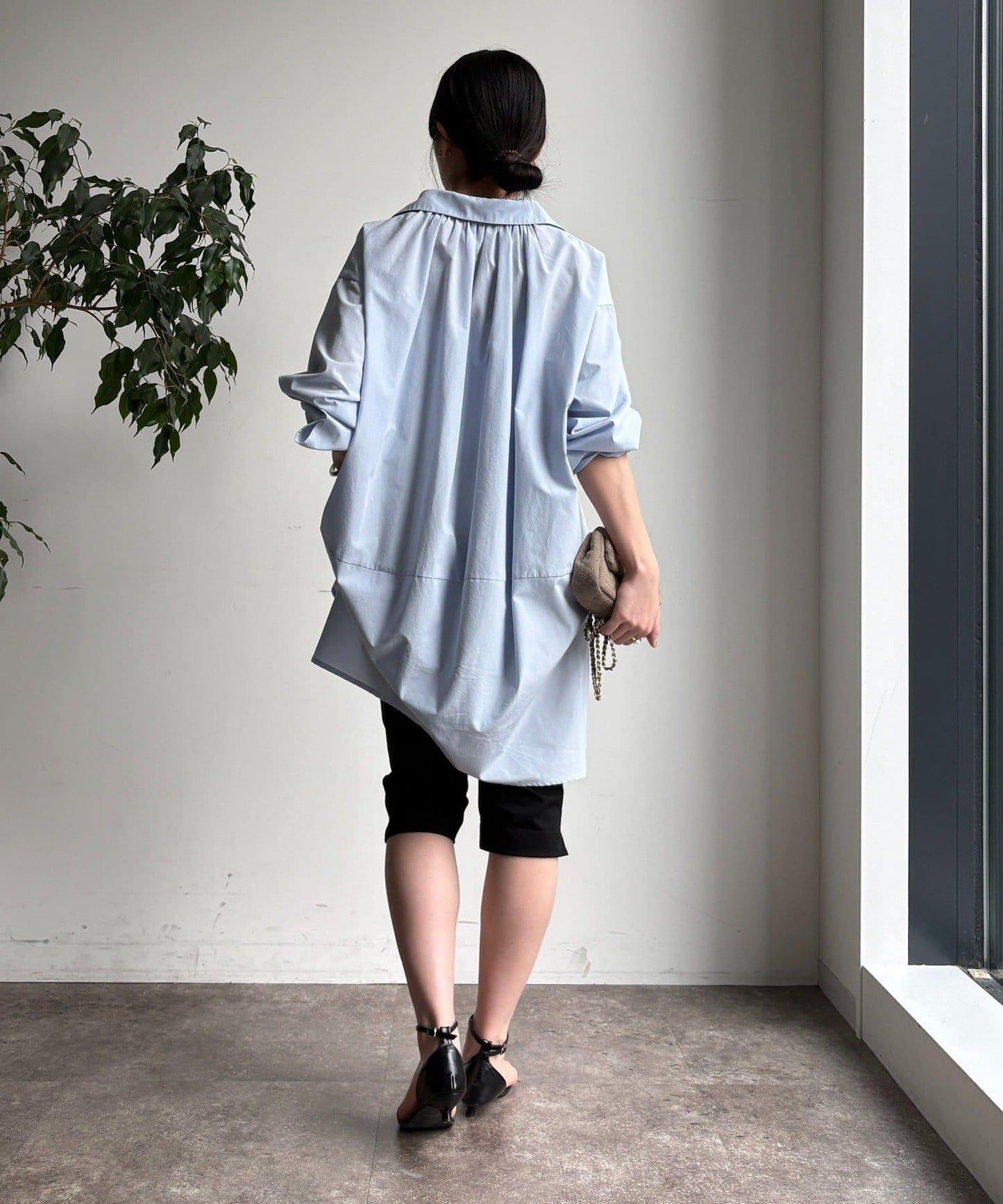 彈力斜紋七分褲