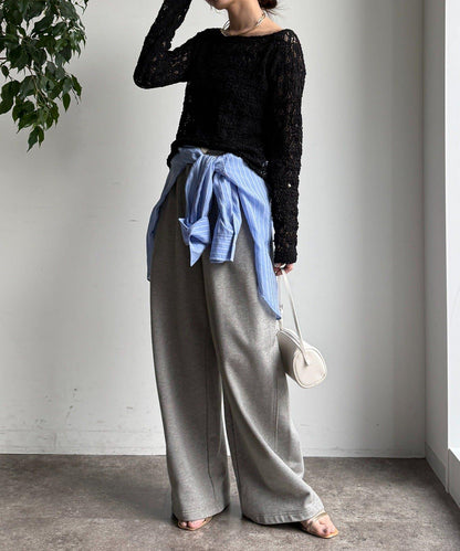 蕾絲一字肩上衣