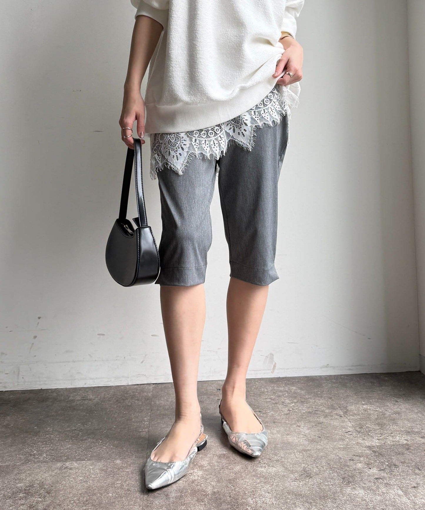 彈力斜紋七分褲