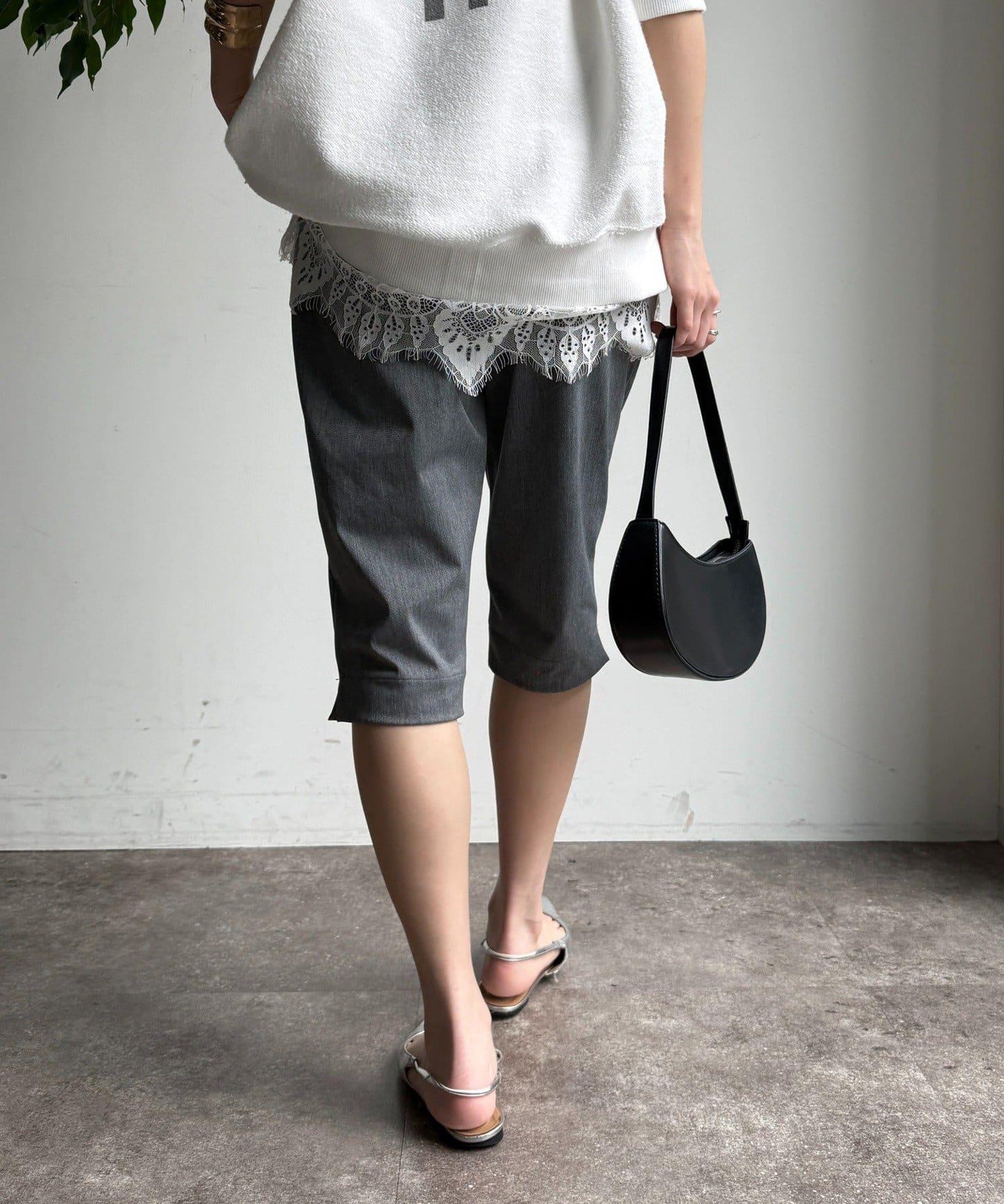 彈力斜紋七分褲