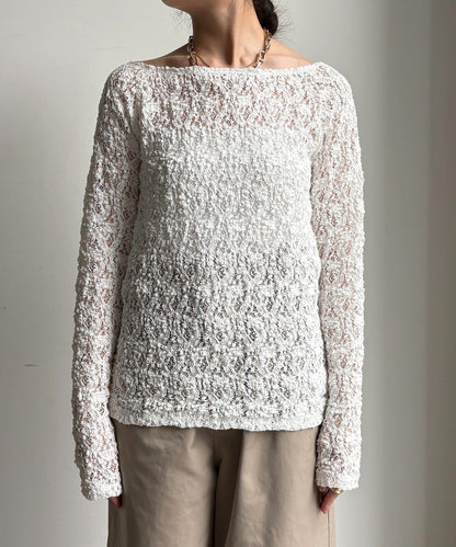 蕾絲一字肩上衣