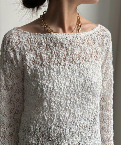 蕾絲一字肩上衣