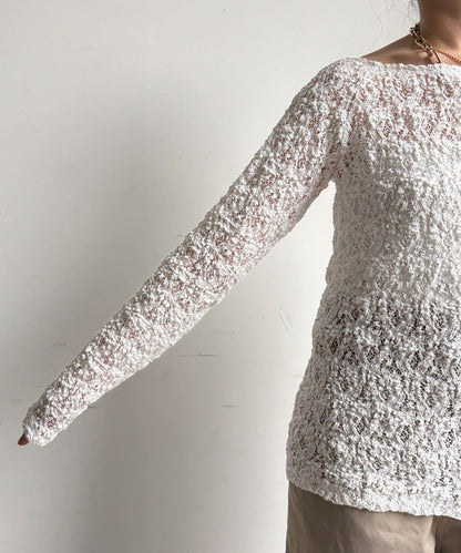 蕾絲一字肩上衣