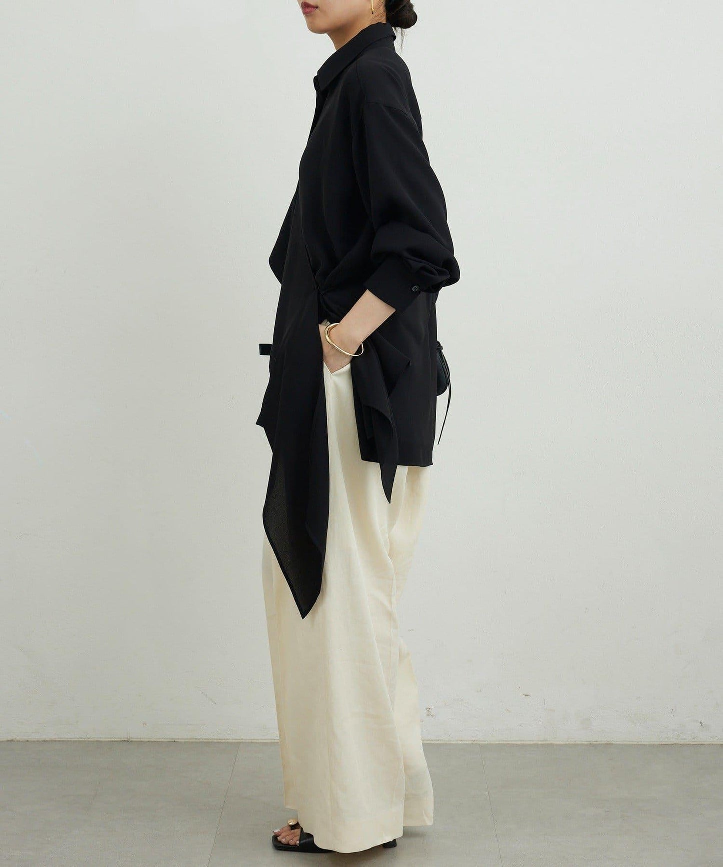 單肩疊穿設計 襯衫