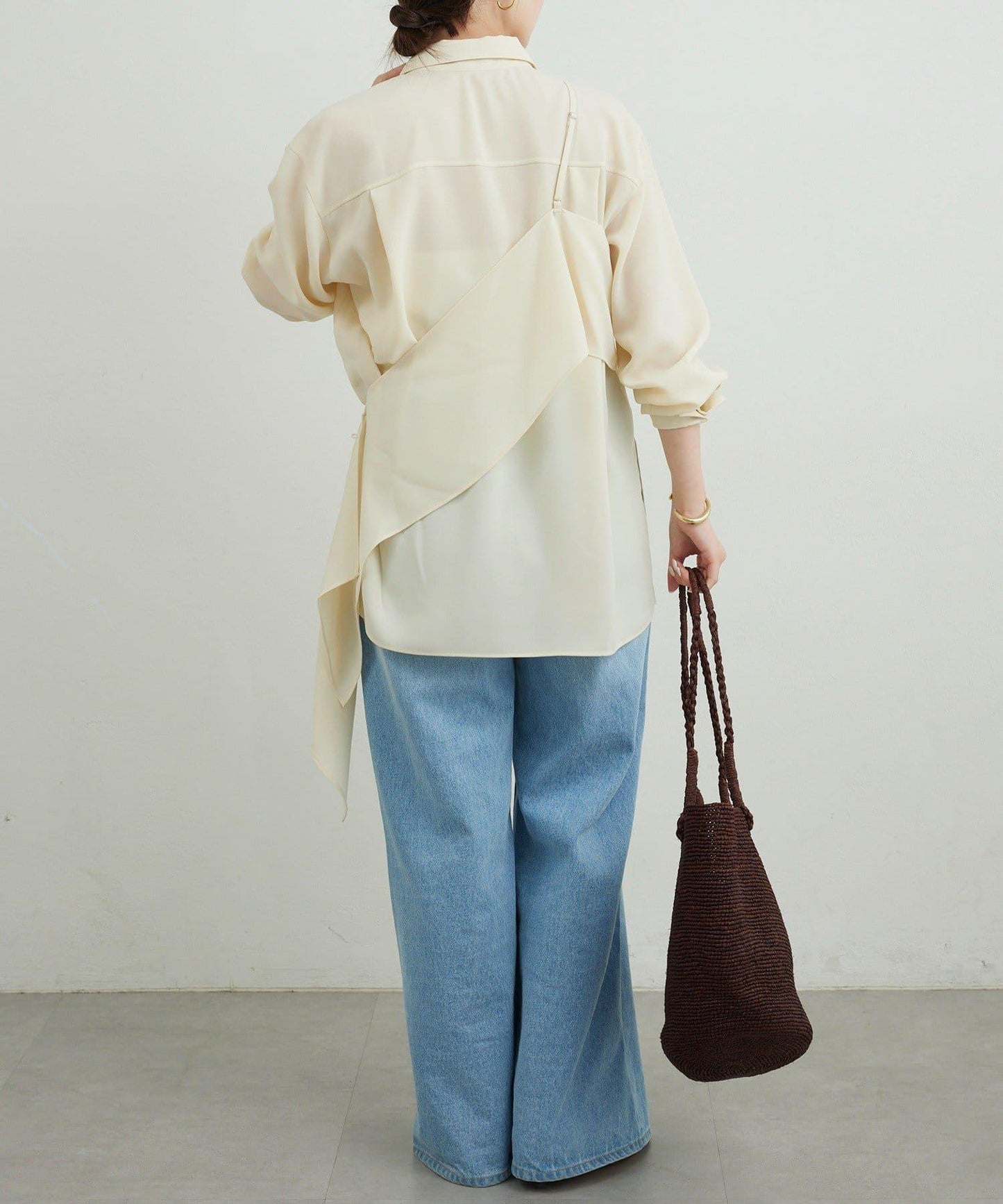 單肩疊穿設計 襯衫