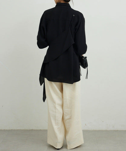 單肩疊穿設計 襯衫