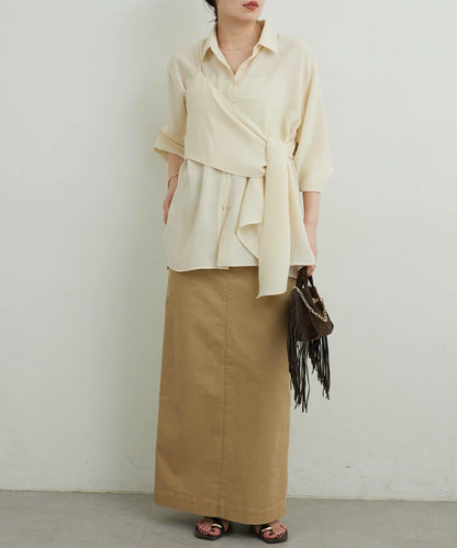 單肩疊穿設計 襯衫