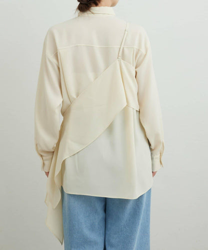 單肩疊穿設計 襯衫
