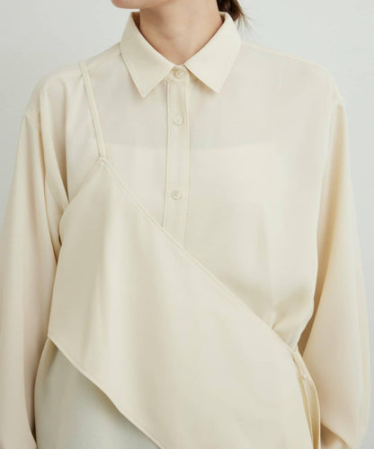 單肩疊穿設計 襯衫