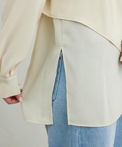 單肩疊穿設計 襯衫