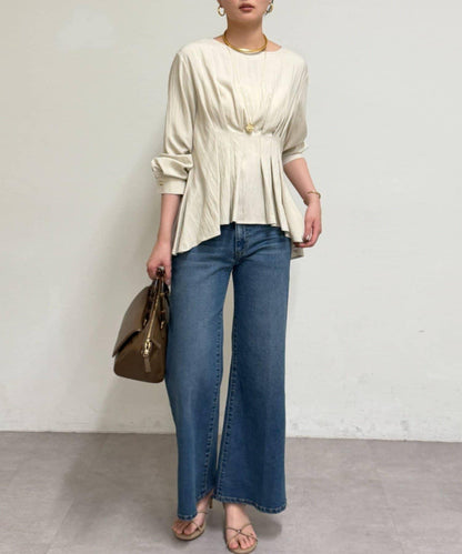 A字版型荷葉邊設計襯衫