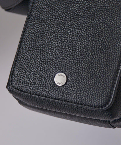 皮革翻蓋小號單肩包 S款