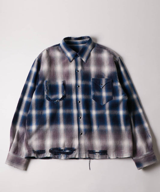 FromVintage 做舊格紋襯衫