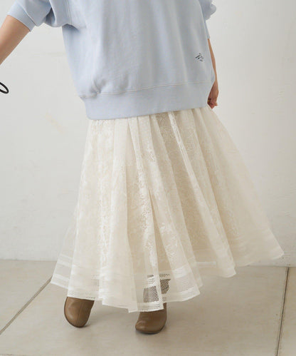 可手洗 成型蕾絲 半身裙