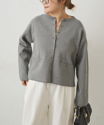 可手洗 米蘭羅紋 針織開衫