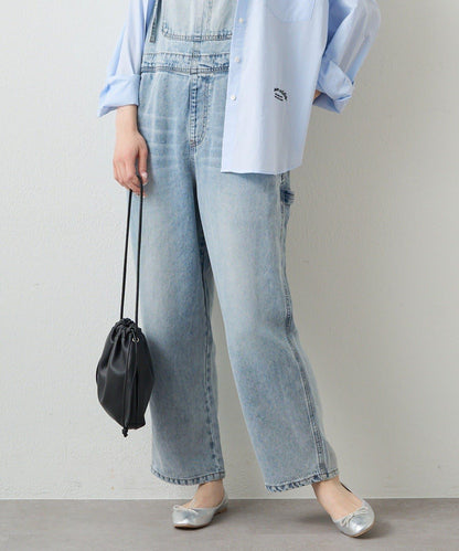 天絲混紡牛仔揹帶褲