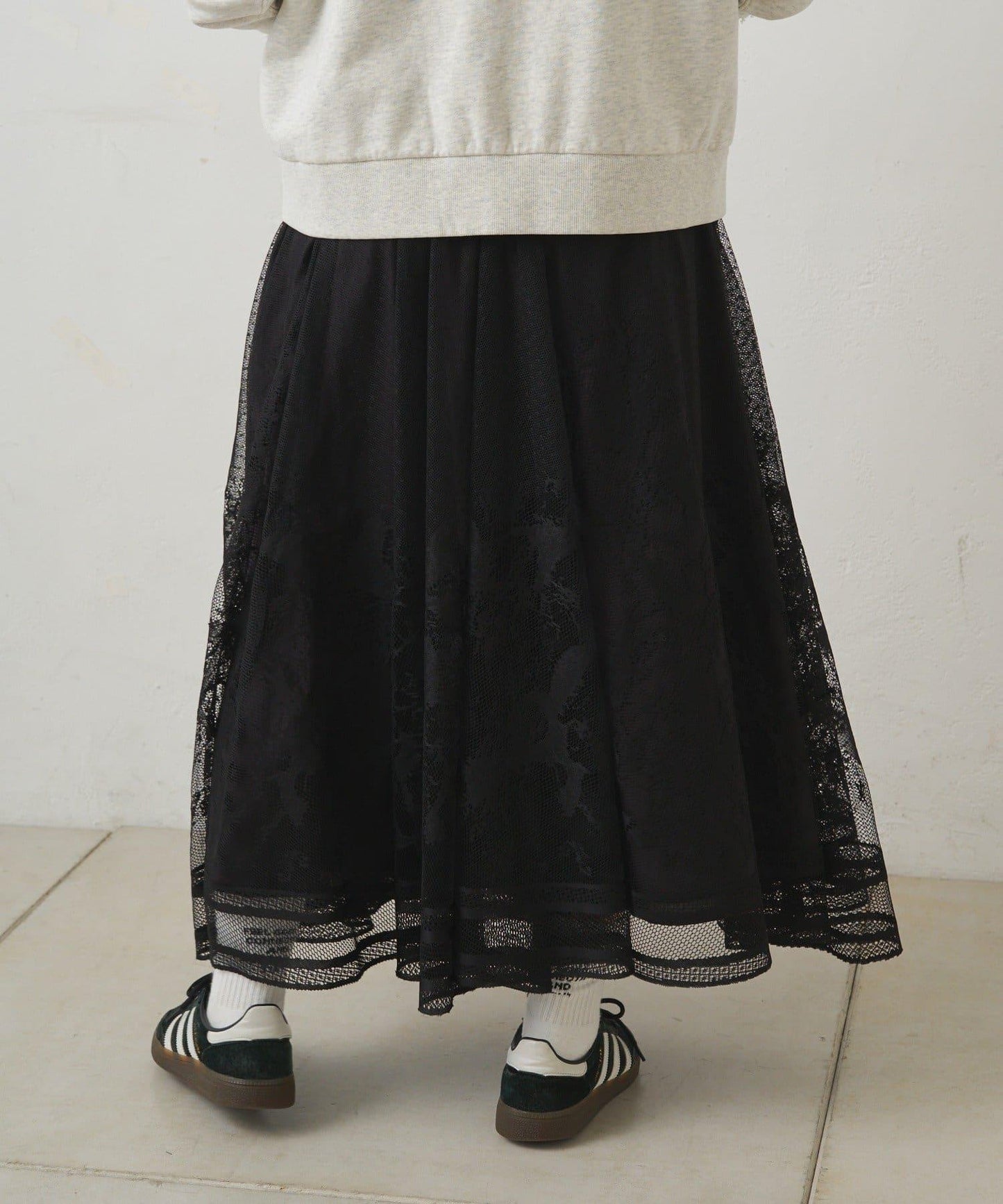 可手洗 成型蕾絲 半身裙