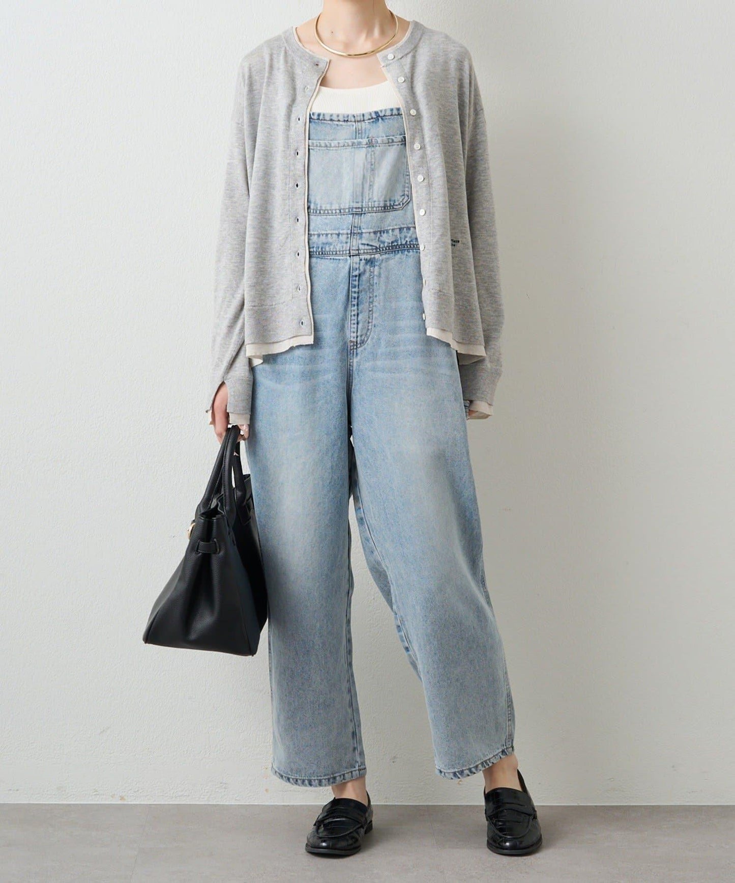 天絲混紡牛仔揹帶褲