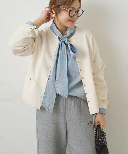 可手洗 米蘭羅紋 針織開衫