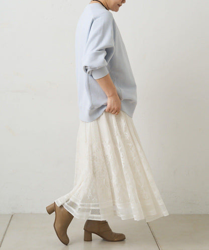可手洗 成型蕾絲 半身裙
