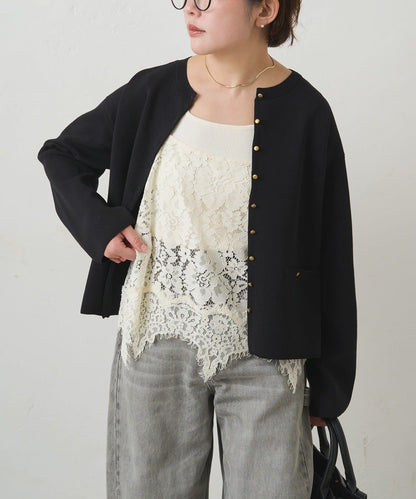 可手洗 米蘭羅紋 針織開衫