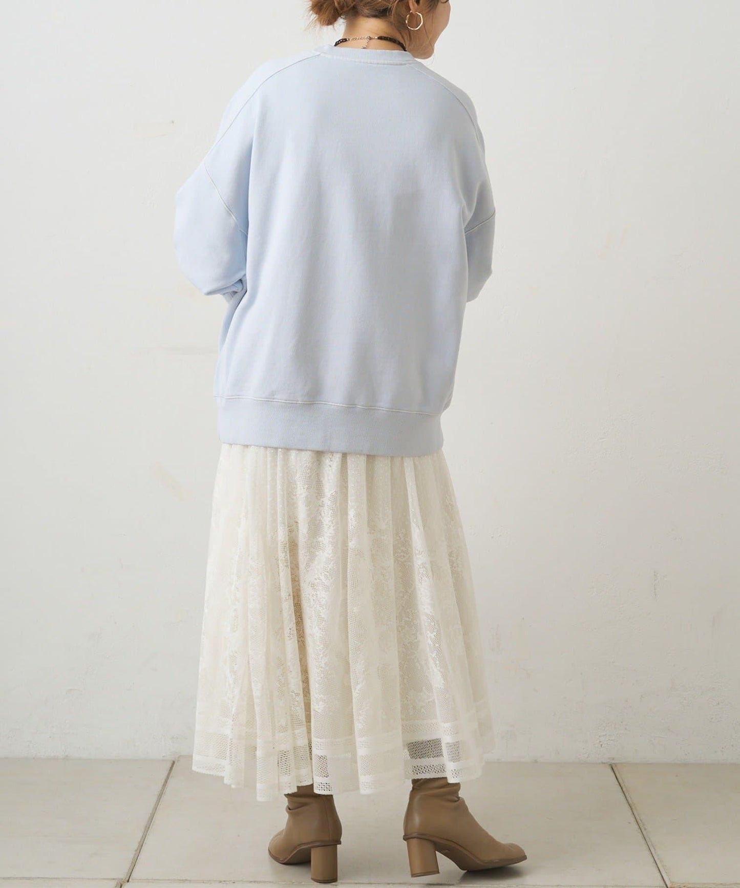 可手洗 成型蕾絲 半身裙