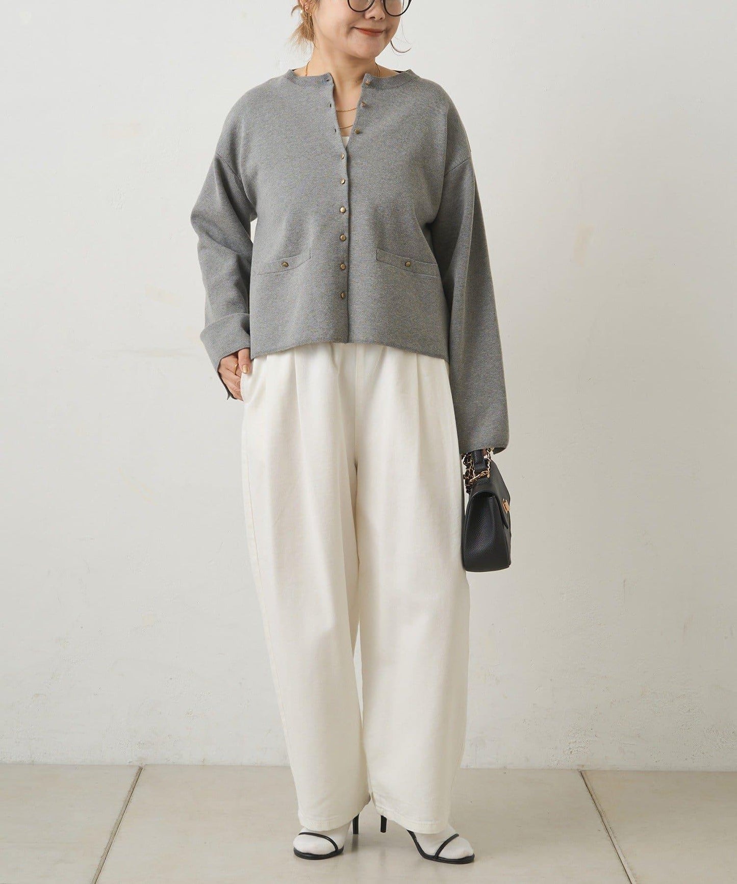 天絲混紡牛仔雙褶休閒褲